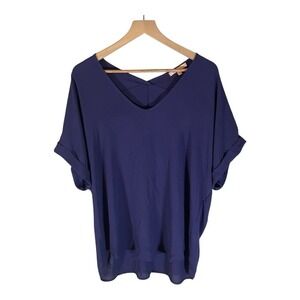 Gibson Latimer Navy Blue Women's Blouse Top